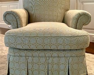 Swivel Armchair with Pleated Apron - 33.5"l x 21.5"w x 35.5"h