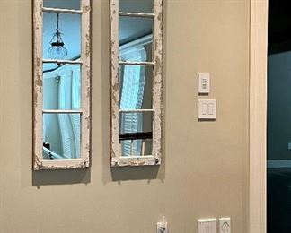 (2) Shabby Chic Mirrors - 13"l x 1.25"w x 49"h