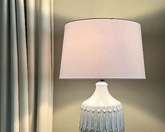 (2) Pottery Lamps with Lucite Base - 27"