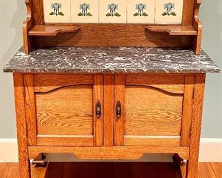 Antique Dry Sink with Marble Top