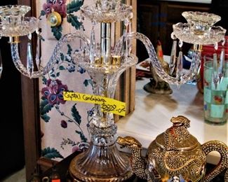 Crystal Candelabra with Danging Crystals