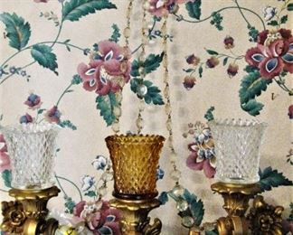 Vintage Crystal and Glass Sconces