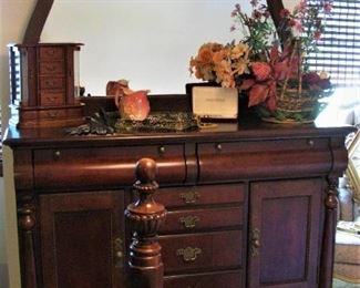 Antique Waterfall Dresser with Mirror