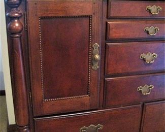 Antique Waterfall Dresser with Mirror