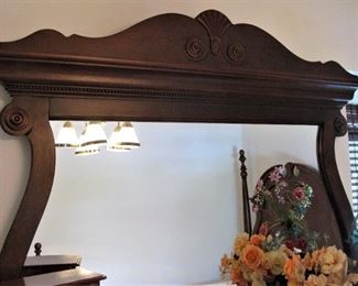 Antique Waterfall Dresser with Mirror