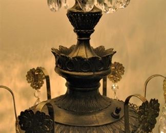 Vintage Lamp loaded with Crystals - Change the Shade and make it into a perfect Shabby Chic Piece!