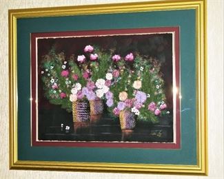 Stephen Kaye Large Flora Painting Framed 36X44