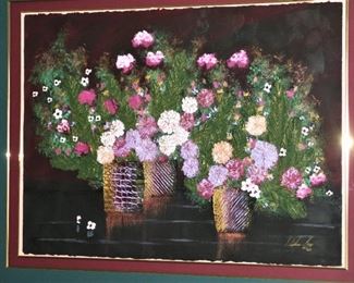 Stephen Kaye Large Flora Painting Framed 36X44