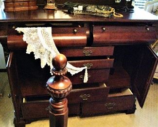 Antique Waterfall Dresser with Mirror