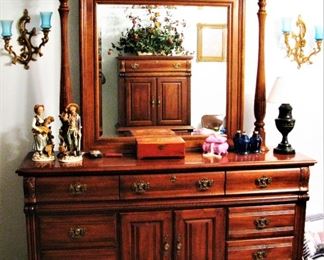 Solid Wood Dresser with Clear Stone Handles