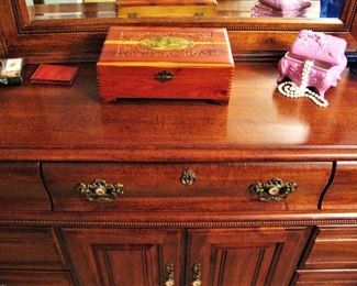 Solid Wood Dresser with Clear Stone Handles