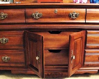Solid Wood Dresser with Clear Stone Handles