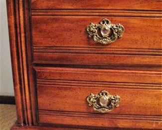 Solid Wood Dresser with Clear Stone Handles