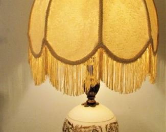 Vintage Lamp with Fringe Shade