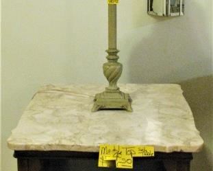 Set of Wood Marble Top Side Tables