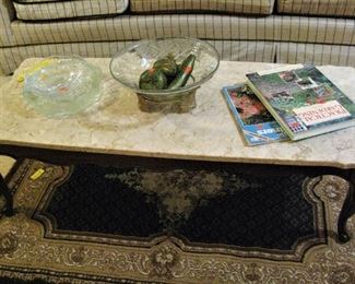 Wood Marble Top Coffe Table