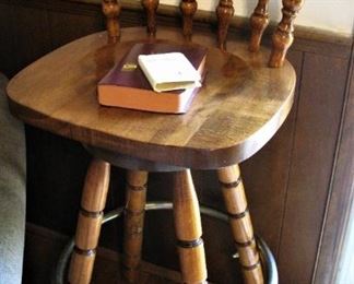 Set of 2 Wood Swivel Bar Chairs