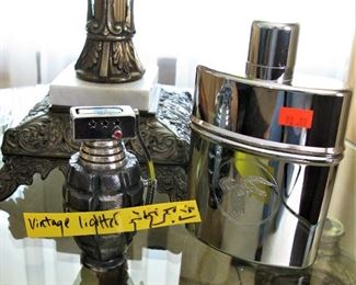 Vintage Lighter - Whiskey Flask