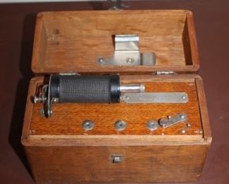 Antique mahogany cased medical shocking machine quackery