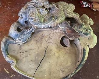 Carved Asian Bowl with Dragon Motif