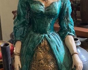 Large Clay Figural Woman Sculpture