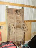 Old, wood moving cart.