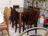 Dark wood bistro table.