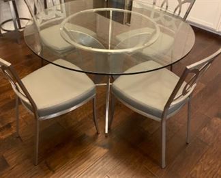 Glass top Table -4 Matching Chairs
