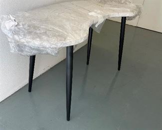 Kirkland Brand Marble top kidney shaped console Table $200 