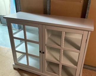 Gray Glass Cabinet 47"W X 38.5" h X 16" D Havenly Caina Cabinet $300 item # 15