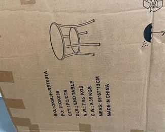 Wood look top end table 2 tier round side table $60 Item #3