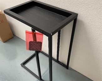 Item #1 Side table 27"H X 18.5" X 12" d Kate and Laurel Lockridge c shaped sofa table in Black Brand New $60