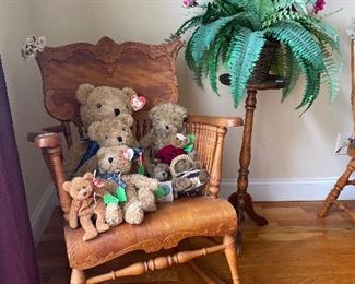 Carved wooden rocker with lots of cute bears!