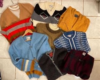 Men's and ladies vintage sweaters....