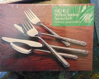 NOS , New Old Stock, sealed box vintage stainless flatware, $30.00