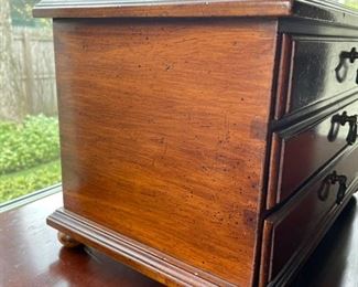 Vintage Three-Drawer Wood Jewelry Box. Photo 3 of 3.