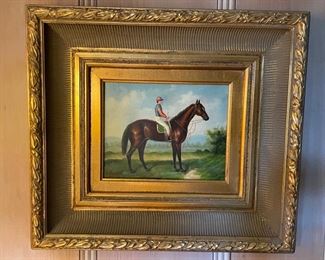 Horse Oil Painting by Walker. Measures 9” x 8” without frame. With frame 18” x 17”. Photo 1 of 4.