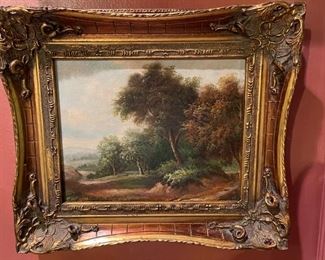 Landscape Oil Painting. Measures 7” x 9” without Frame; 12” x 14" with Frame.