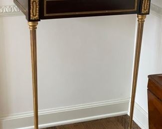 Wall-Mount Demi Lune with Marble Top - 2 Available. Each Measures 25" W x 15" D x 36" H. Photo 2 of 3.