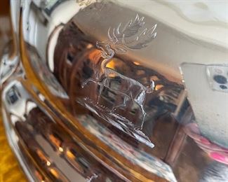 Old Sheffield Meat / Food Dome. English, Marked. Shown on Christopher Wren, Wallace 597F Silver-Plate Tray. Tray Measures 31.5" x 19" x 3" H. Photo 3 of 6.