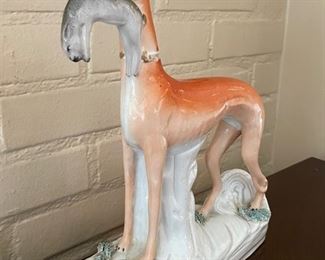 Pair of Early Staffordshire Dogs. Each Measures 12” W x 9” H. Photo 4 of 4.