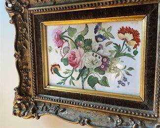 Framed Victorian Porcelain Tile.
