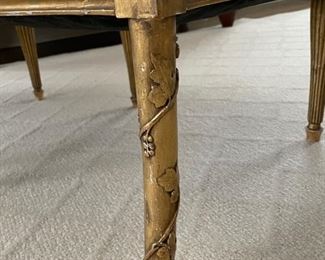 Pair of Antique Gilded Fauteuils with Floral Upholstered Down-Filled Cushions. Photo 6 of 7.