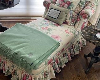 Floral Upholstered Chaise Lounger.