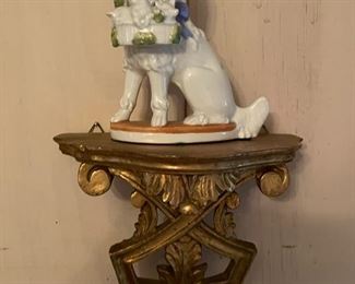 Pair of Matching Antique Staffordshire Poodles. Gilt Wall Brackets Available, too! Each Bracket Measures 8" W x 10" H. Photo 2 of 2.