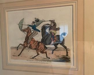 Set of 4 19th Century Hand-Painted Horse Etchings Published by Thomas McLean. Photo 2 of 5.