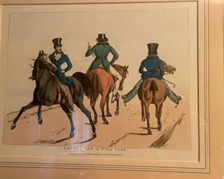 Set of 4 19th Century Hand-Painted Horse Etchings Published by Thomas McLean. Photo 4 of 5.
