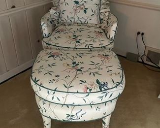 Upholstered Chair with Ottoman. Photo 1 of 3.