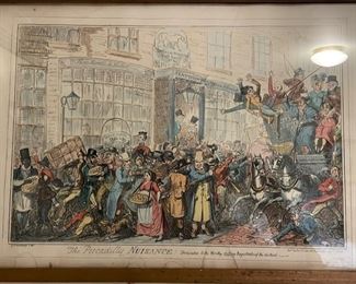 Antique 19th Century Hand-Painted Lithograph Published by Thomas McLean.