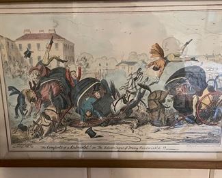Antique 19th Century Hand-Painted Lithograph Published by Thomas McLean.